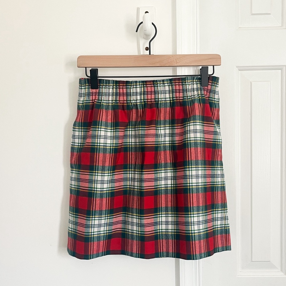 J Crew wool blend plaid tartan mini skirt